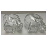 Two Vintage Crystal Head Vodka Skull Drinking Glasses 3 3/4" x 5" Two Vintage Crystal Head Vodka Skull Drinking Glasses 3 3/4" x 5"