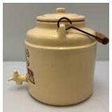 Vintage One Gallon Stoneware Ceramic Crock Beer Cooler Dispenser Wood Handle (Crazing Present In Clear Coat) Vintage One Gallon Stoneware Ceramic Crock Beer Cooler Dispenser Wood Handle (Crazing Present In Clear Coat)
