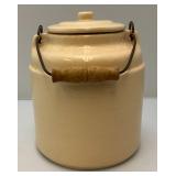 Vintage One Gallon Stoneware Ceramic Crock Beer Cooler Dispenser Wood Handle (Crazing Present In Clear Coat) Vintage One Gallon Stoneware Ceramic Crock Beer Cooler Dispenser Wood Handle (Crazing Present In Clear Coat)