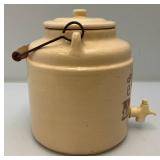 Vintage One Gallon Stoneware Ceramic Crock Beer Cooler Dispenser Wood Handle (Crazing Present In Clear Coat) Vintage One Gallon Stoneware Ceramic Crock Beer Cooler Dispenser Wood Handle (Crazing Present In Clear Coat)