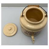 Vintage One Gallon Stoneware Ceramic Crock Beer Cooler Dispenser Wood Handle (Crazing Present In Clear Coat) Vintage One Gallon Stoneware Ceramic Crock Beer Cooler Dispenser Wood Handle (Crazing Present In Clear Coat)