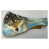 Wolf Painting On Animal Bone Wolf Painting On Animal Bone
