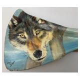 Wolf Painting On Animal Bone Wolf Painting On Animal Bone