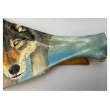 Wolf Painting On Animal Bone Wolf Painting On Animal Bone