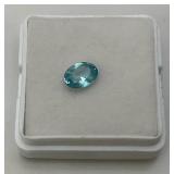 Lab Created 1.14 CT Blue Zircon Oval (In Protective Case) Lab Created 1.14 CT Blue Zircon Oval (In Protective Case)