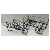 Metal Cart And Wheel Barrow Garden Planters Metal Cart And Wheel Barrow Garden Planters