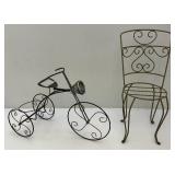 Metal Miniature Chair & Tricycle Garden Planters Metal Miniature Chair & Tricycle Garden Planters
