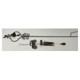 Metal Garden Décor Including Rooster With Adorned Bell And Metal Wind Chime Metal Garden Décor Including Rooster With Adorned Bell And Metal Wind Chime