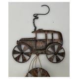 Metal Garden Décor Including Rooster With Adorned Bell And Metal Wind Chime Metal Garden Décor Including Rooster With Adorned Bell And Metal Wind Chime