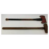 Vintage Double Headed Long Axe And Slug Hammer Vintage Double Headed Long Axe And Slug Hammer