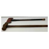 Vintage Double Headed Long Axe And Slug Hammer Vintage Double Headed Long Axe And Slug Hammer