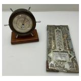 (RELISTED DO TO NO SHOW) Vintage Nautical Themed Airguide Barometer (Glass Cracked) & Vintage Thermometer With J.B. Poshek New Brighton Advertisement (RELISTED DO TO NO SHOW) Vintage Nautical Themed Airguide Barometer (Glass Cracked) & Vintage Thermometer With J.B. Poshek New Brighton Advertisement