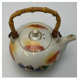 (RELISTED DO TO NO SHOW) Made In Occupied Japan Antique Porcelain Teapot With Bamboo Handle & Cups (RELISTED DO TO NO SHOW) Made In Occupied Japan Antique Porcelain Teapot With Bamboo Handle & Cups