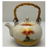 (RELISTED DO TO NO SHOW) Made In Occupied Japan Antique Porcelain Teapot With Bamboo Handle & Cups (RELISTED DO TO NO SHOW) Made In Occupied Japan Antique Porcelain Teapot With Bamboo Handle & Cups