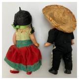 (RELISTED DO TO NO SHOW) Very Old Mexican Dolls 1 Has Hecho En Mexico Paper Label