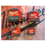 4 Pack Bundle Milwaukee Tape Measures 25 Magnetic, 16 Compact, 10 and 6 All BRAND NEW
