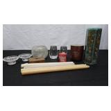 Assorted Lot of Candles and Candle Holders