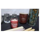 Assorted Lot of Candles and Candle Holders