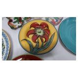Assorted Lot of Decorative Glass and Hand-Painted Dishes