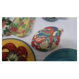 Assorted Lot of Decorative Glass and Hand-Painted Dishes