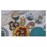Assorted Lot of Decorative Glass and Hand-Painted Dishes