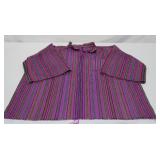 Hand-Woven Striped Poncho or Tunic-Style Shirt