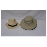 Lot of Two Hats, Including a Straw Fedora