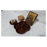 Lot of Assorted Decor, Including Barometer & Religious Icon