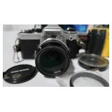 Vintage Nikon Film Camera & Assorted Camera Equipment Lot