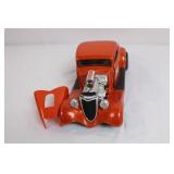 Die-Cast Model 1930s Orange Coupe Car with Removable Hood and Opening Doors Die-Cast Model 1930s Orange Coupe Car with Removable Hood and Opening Doors