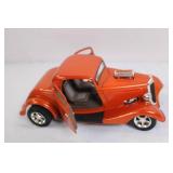 Die-Cast Model 1930s Orange Coupe Car with Removable Hood and Opening Doors Die-Cast Model 1930s Orange Coupe Car with Removable Hood and Opening Doors