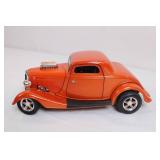 Die-Cast Model 1930s Orange Coupe Car with Removable Hood and Opening Doors Die-Cast Model 1930s Orange Coupe Car with Removable Hood and Opening Doors
