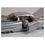 Die-Cast 1959 Cadillac Eldorado Biarritz Model Car Silver with Opening Doors and Hood Die-Cast 1959 Cadillac Eldorado Biarritz Model Car Silver with Opening Doors and Hood