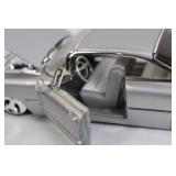 Die-Cast 1959 Cadillac Eldorado Biarritz Model Car Silver with Opening Doors and Hood Die-Cast 1959 Cadillac Eldorado Biarritz Model Car Silver with Opening Doors and Hood