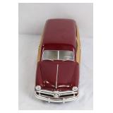 Die-Cast 1949 Ford Woody Wagon Model Car Maroon and Woodgrain Detail Die-Cast 1949 Ford Woody Wagon Model Car Maroon and Woodgrain Detail