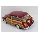 Die-Cast 1949 Ford Woody Wagon Model Car Maroon and Woodgrain Detail Die-Cast 1949 Ford Woody Wagon Model Car Maroon and Woodgrain Detail