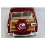 Die-Cast 1949 Ford Woody Wagon Model Car Maroon and Woodgrain Detail Die-Cast 1949 Ford Woody Wagon Model Car Maroon and Woodgrain Detail