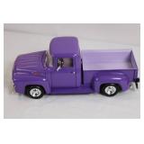 Die-Cast 1956 Ford Pickup Truck Model in Purple Die-Cast 1956 Ford Pickup Truck Model in Purple