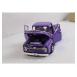Die-Cast 1956 Ford Pickup Truck Model in Purple Die-Cast 1956 Ford Pickup Truck Model in Purple