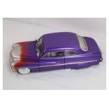 Diecast 1949 Mercury Purple Custom Car Model with Flames Diecast 1949 Mercury Purple Custom Car Model with Flames