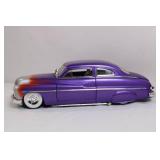 Diecast 1949 Mercury Purple Custom Car Model with Flames Diecast 1949 Mercury Purple Custom Car Model with Flames