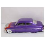 Diecast 1949 Mercury Purple Custom Car Model with Flames Diecast 1949 Mercury Purple Custom Car Model with Flames