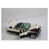 Die-Cast 1955 Ford Crown Victoria Model Car Black and White Die-Cast 1955 Ford Crown Victoria Model Car Black and White