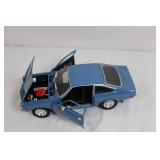 Scale Model Blue Classic Coupe Car with Opening Doors and Hood Scale Model Blue Classic Coupe Car with Opening Doors and Hood