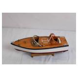 Vintage Wooden Model Speed Boat on Stand Vintage Wooden Model Speed Boat on Stand