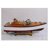 Vintage Wooden Model Speed Boat on Stand Vintage Wooden Model Speed Boat on Stand