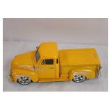 DUB City Chevrolet Diecast Pickup Truck Model Yellow with Flames DUB City Chevrolet Diecast Pickup Truck Model Yellow with Flames
