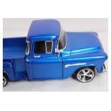 1:24 Scale 1955 Chevy Stepside Diecast Model Truck Blue 1:24 Scale 1955 Chevy Stepside Diecast Model Truck Blue