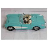Die-Cast 1957 Chevrolet Corvette Model Car Blue and White Die-Cast 1957 Chevrolet Corvette Model Car Blue and White