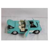 Die-Cast 1957 Chevrolet Corvette Model Car Blue and White Die-Cast 1957 Chevrolet Corvette Model Car Blue and White